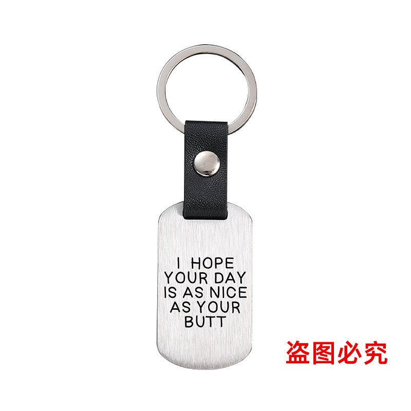 Wholesale Father's Day Metal Leather Keychains ACC-KC-GangGu029