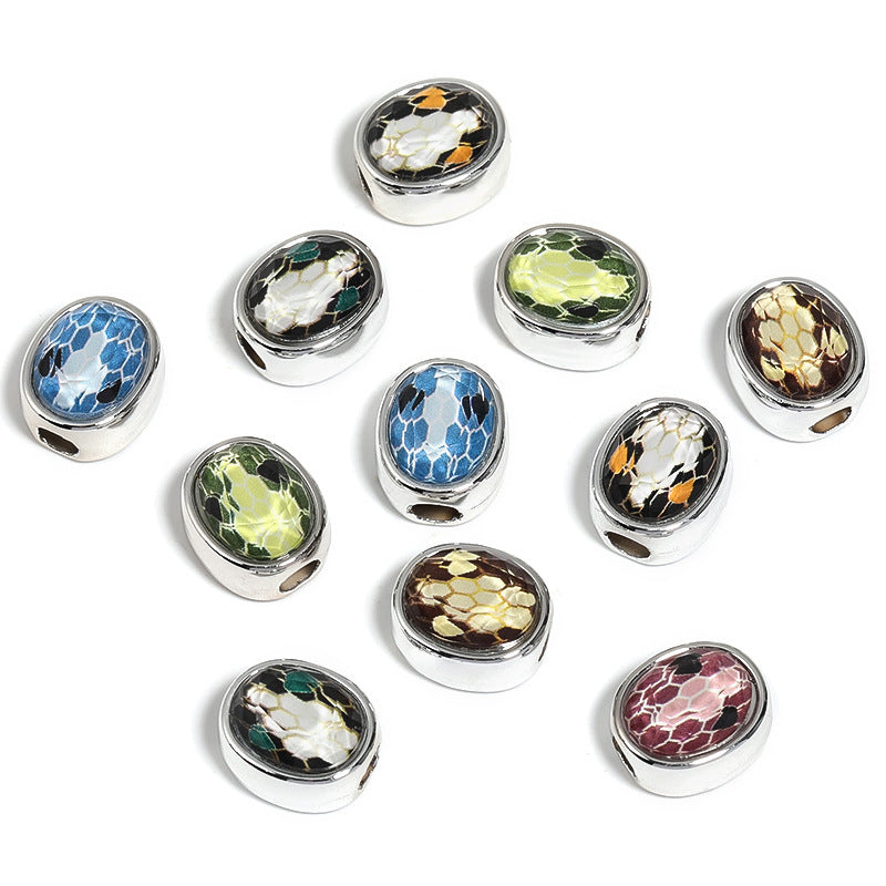 Wholesale 100pcs Snake Pattern Large Hole Acrylic Beads Diy Beaded Pen Accessories ACC-BDS-BLG141