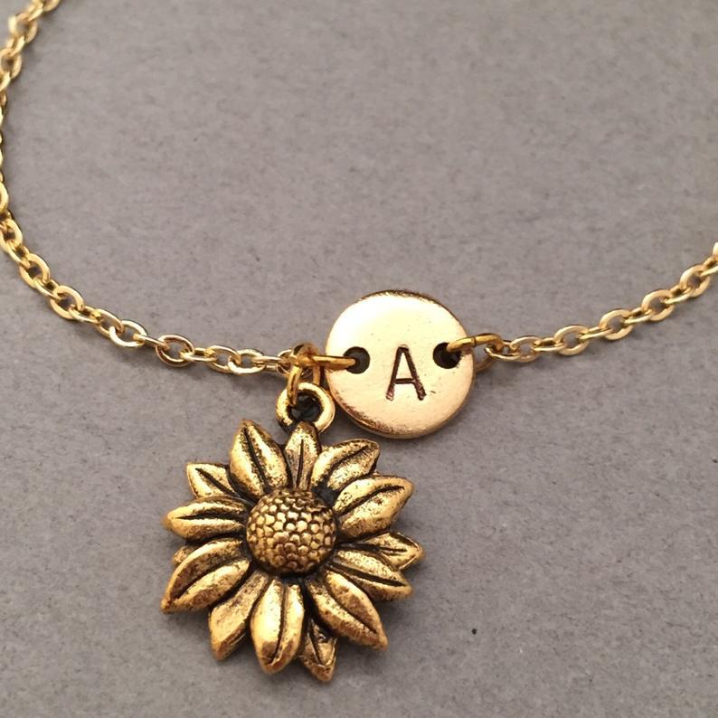 Wholesale Vintage Flower Bracelet Antique Style Alloy Jewelry Chic Sunflower Charm For Women Everyday Fashion Accessory Gift