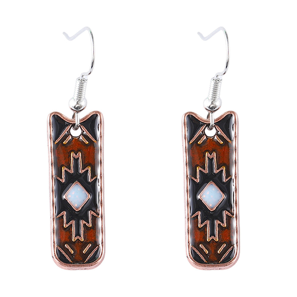 Wholesale  Retro Ethnic Irregular Pattern Earrings