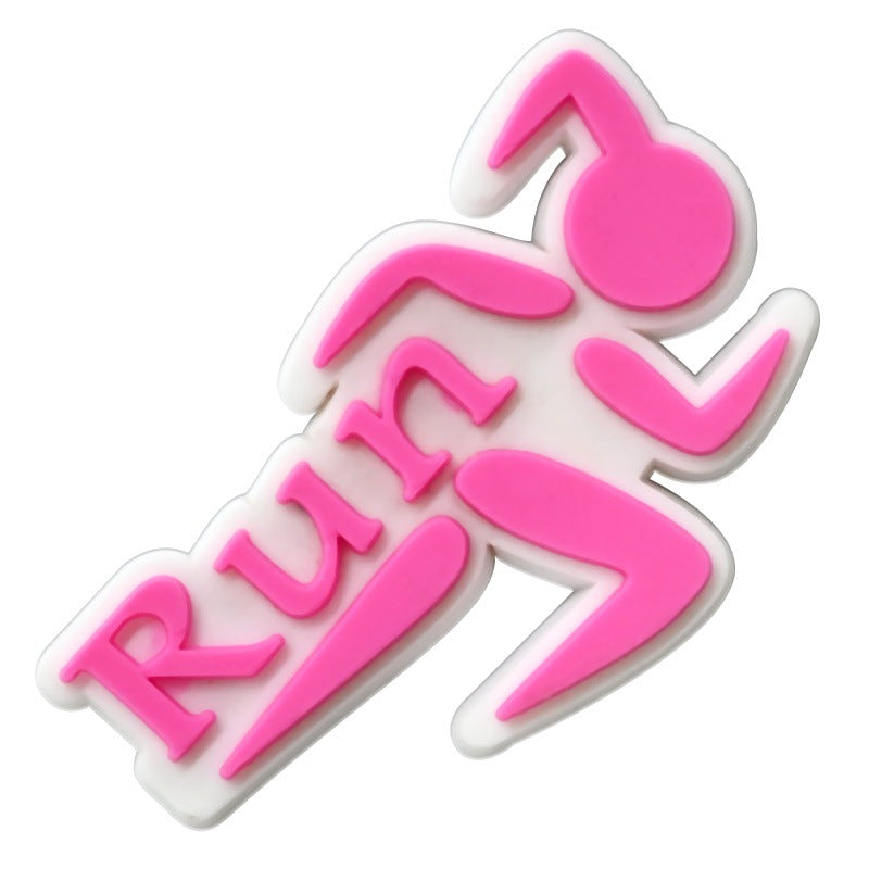 Decorazione casuale all'ingrosso della fibbia della scarpa in gomma morbida del PVC di serie di maratona da 100 pezzi