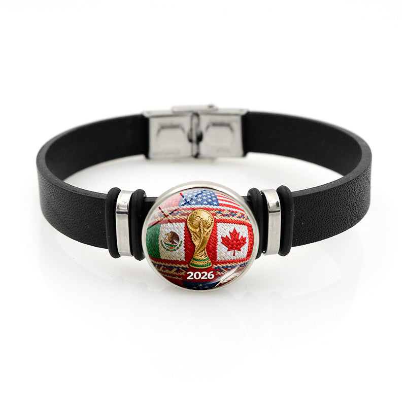 Wholesale  World Cup Leather Bracelet