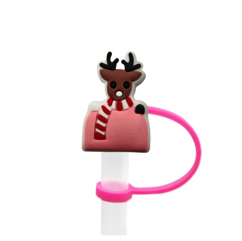 Wholesale 10pcs Christmas theme ideas 8/ 10mm Straw Cover Straw Tube Cap