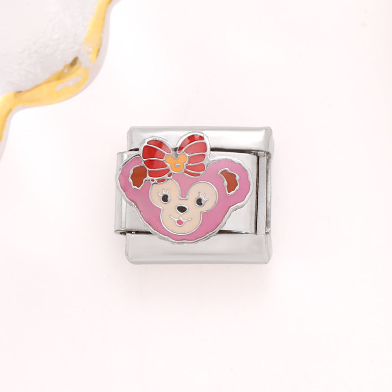 Wholesale 10pcs Italian Charm Bracelet 9mm DIY Splicing Removable Little Fox Stainless Steel Composable Bracelet