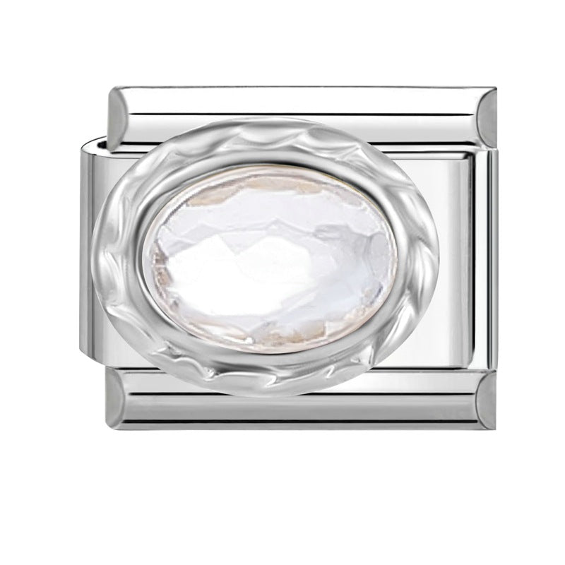 Wholesale 9mm Italian Charm Starter Bracelets DIY Imitation Gemstone Stainless Steel Composable Bracelet