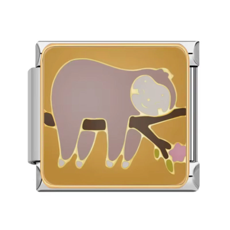 Wholesale 10pcs Italian Charm Bracelet 9mm DIY Splicing Removable Plant Flower Element Stainless Steel Composable Bracelet