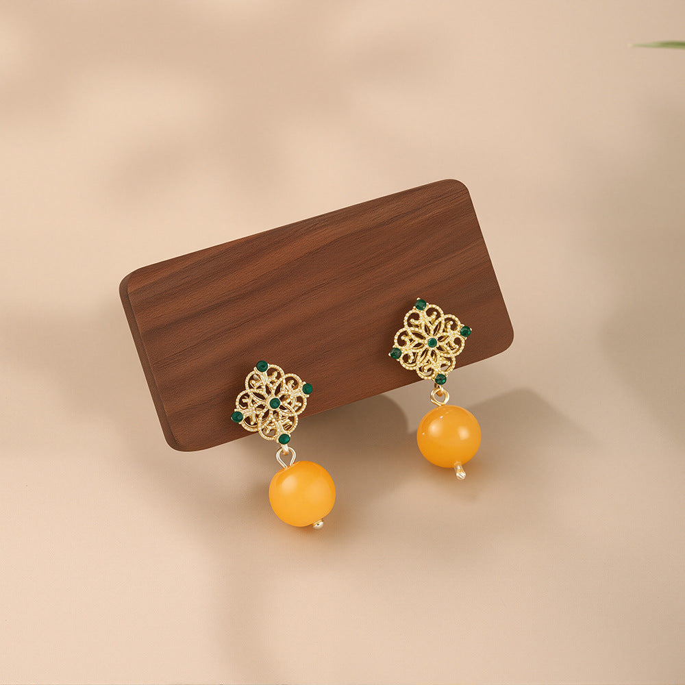 Wholesale High-quality diamond pattern drop earrings