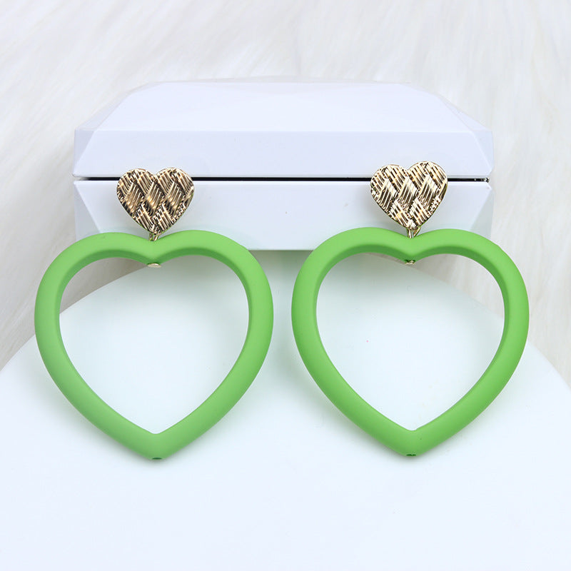 Wholesale Valentine's Day Love Hollow Spray Paint Acrylic Earrings