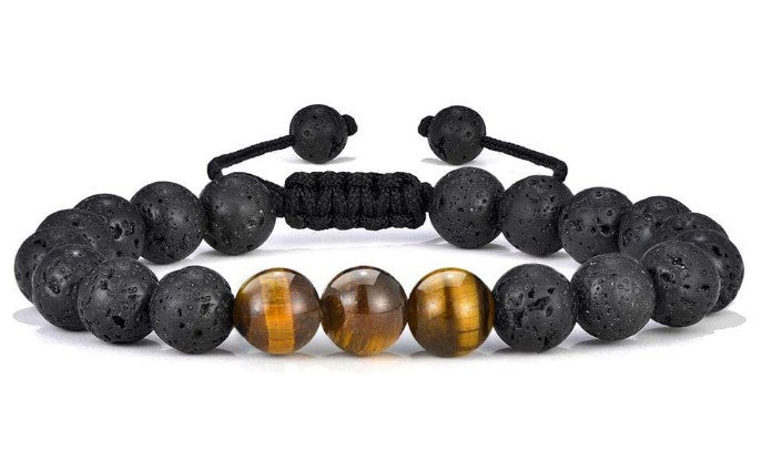 Wholesale Men's Bracelets Stone Tiger Eye Stone Braided Bracelets ACC-BT-Ruiz003