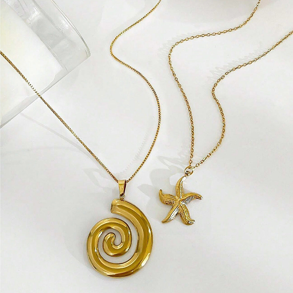 Wholesale Trendy Starfish Pendant Necklace Stainless Steel Fashion Layering Jewelry Gift For Resale