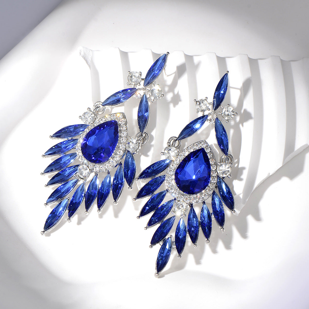 Wholesale Full Diamond Oval Tassel Earrings Luxury Earrings ACC-ES-YiN002