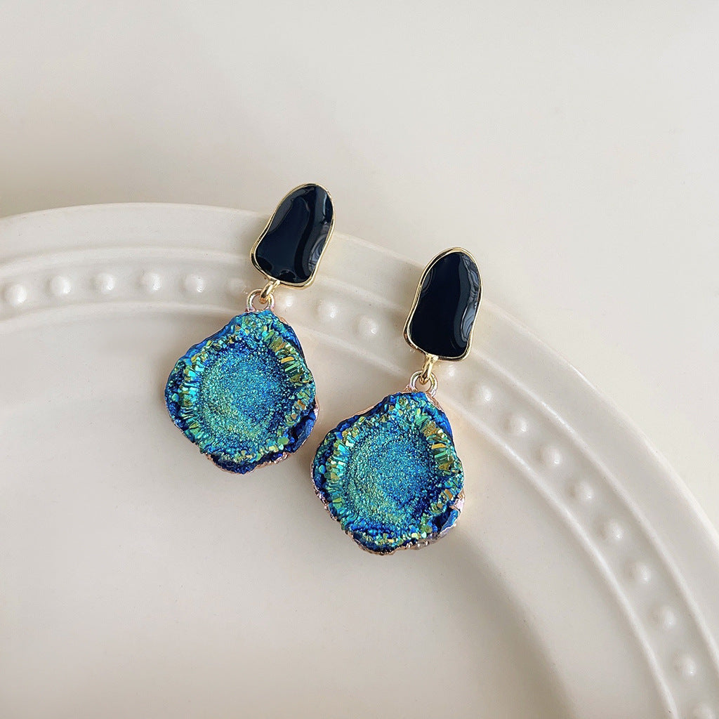 Wholesale  Blue Sizzling Earrings Silver Needle Acrylic Earrings