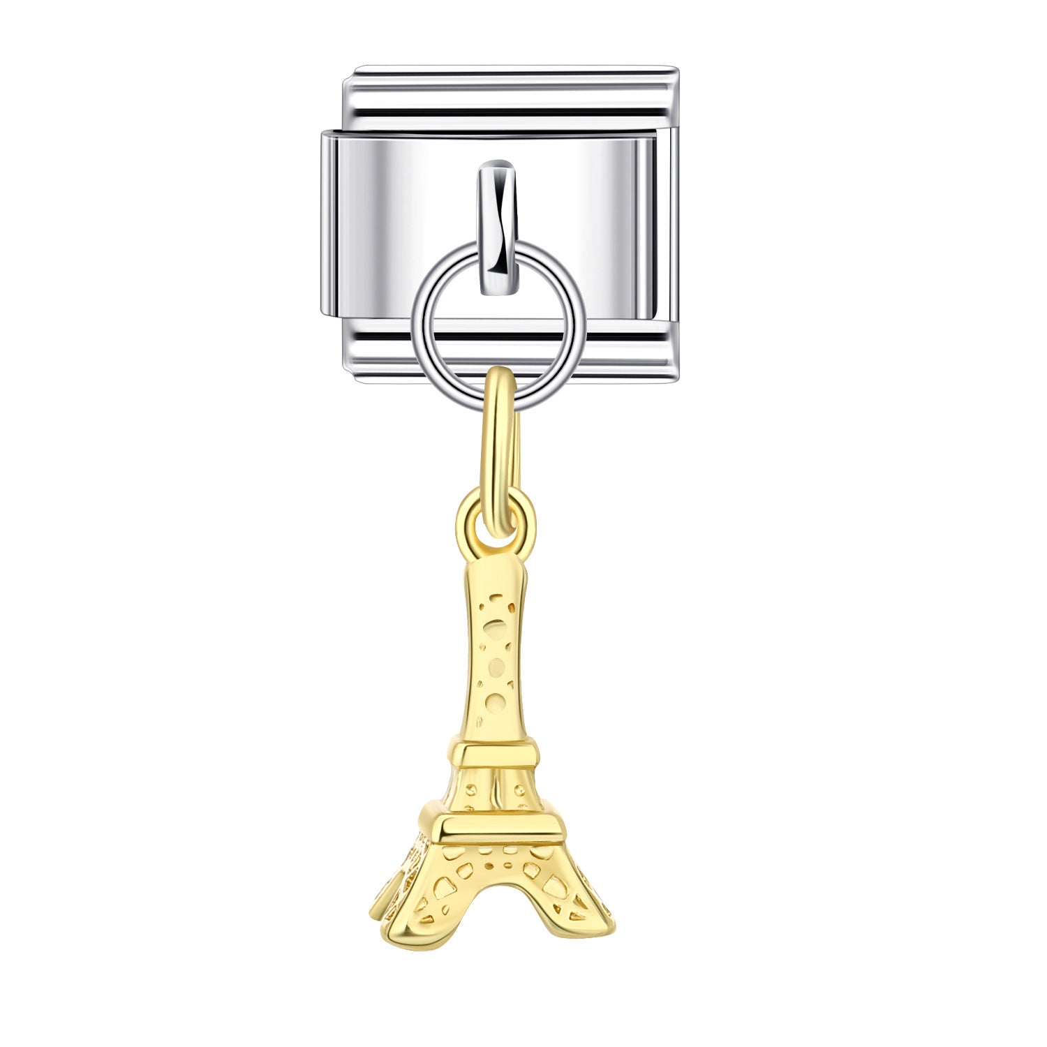 Wholesale 10pcs Italian Charm Bracelet 9mm DIY Splicing Eiffel Tower Suitcase Love Stainless Steel Composable Bracelet