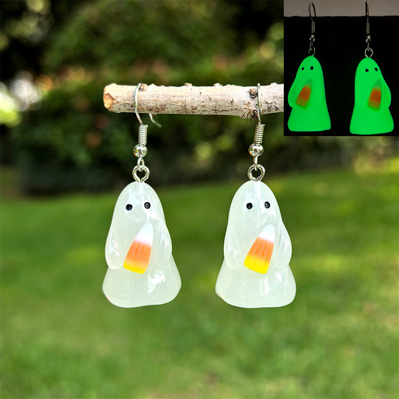 Wholesale Halloween Luminous Resin Earrings