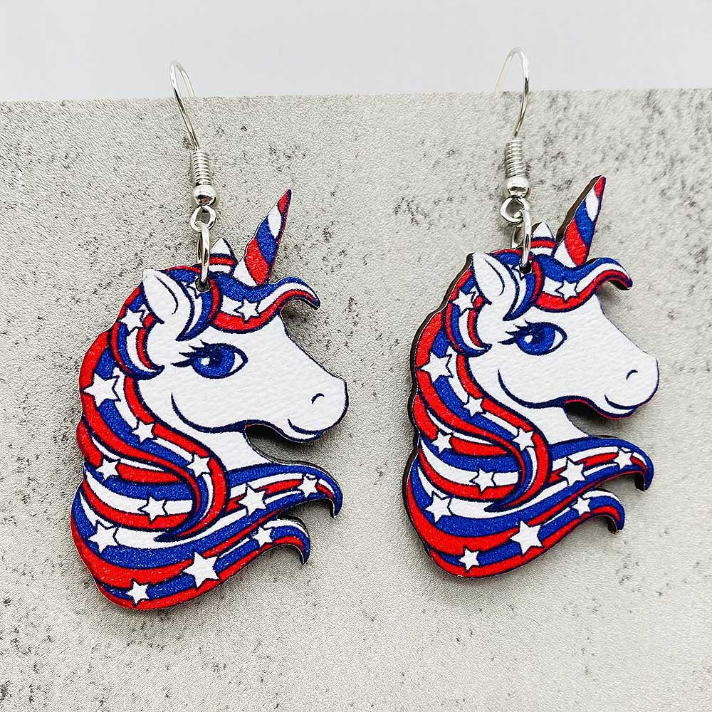 Wholesale  Independence Day jewelry five-pointed star American flag earrings