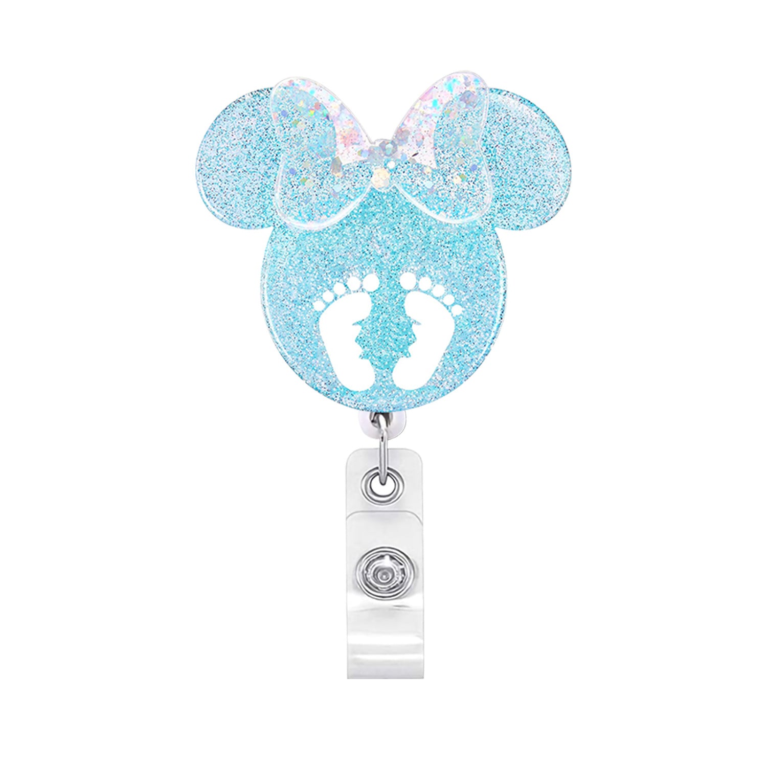 Wholesale Acrylic Mouse Shaped Retractable ID Badge Reels for Doctors Nurses Students Trendy Accessory