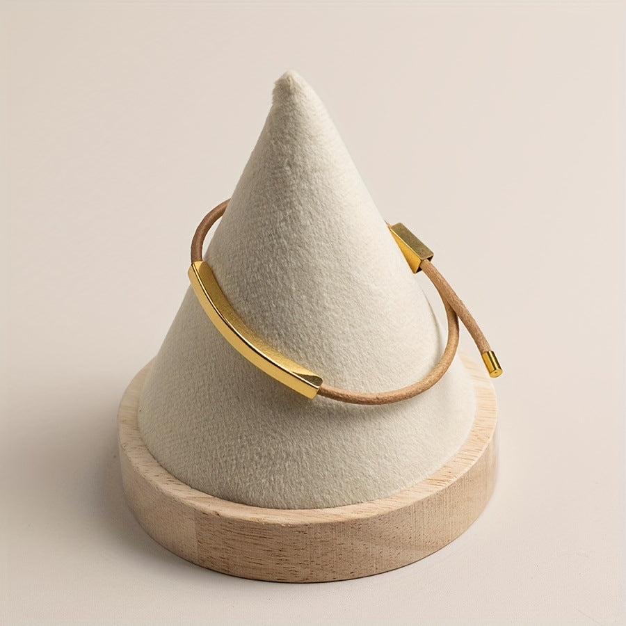 Bracciale regolabile in pelle Nappa in acciaio inossidabile all'ingrosso