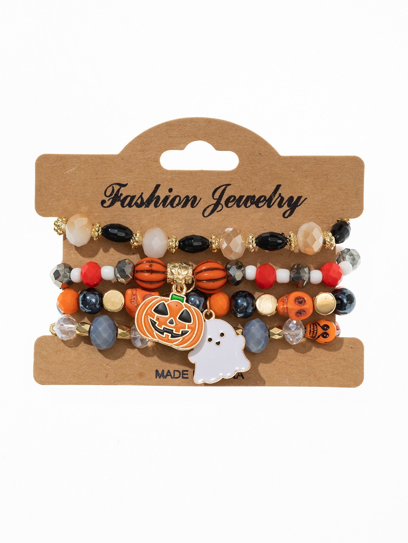 Wholesale Halloween Bat Spider Pumpkin Soft Clay Elastic String Bracelet ACC-BT-Xunru003