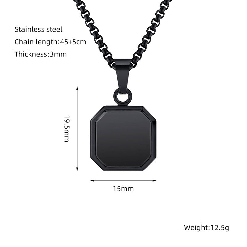 Wholesale  titanium steel hip-hop blue pine stone pendant  necklace jewelry