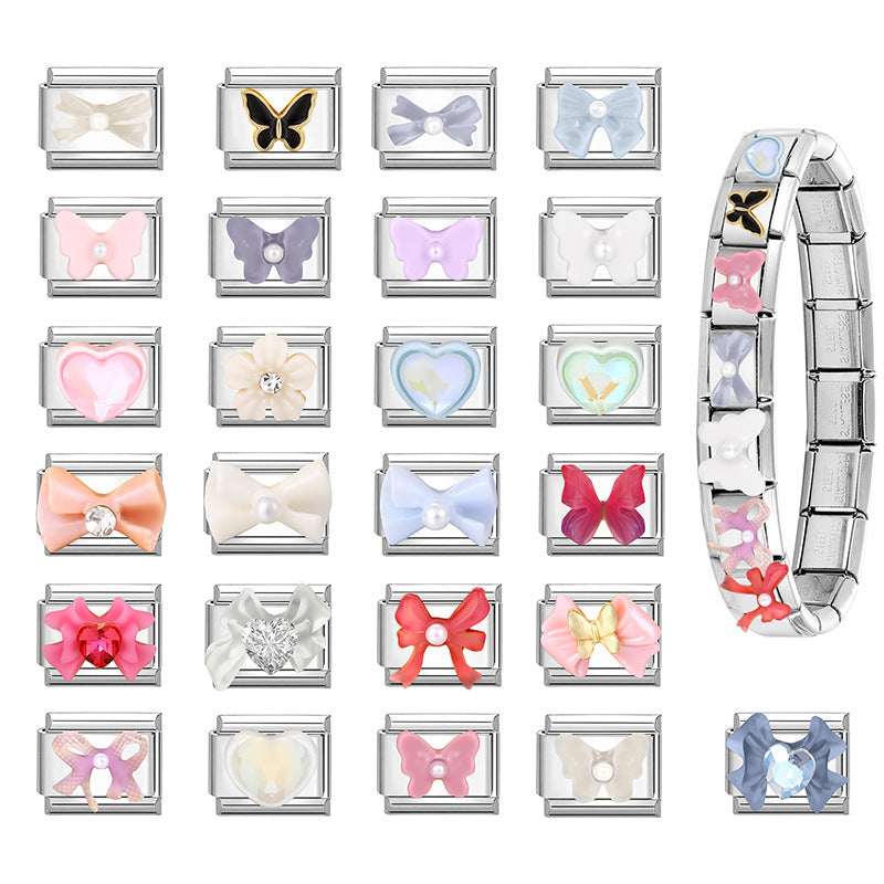 Wholesale  Italian Charm Bracelet 9mm DIY Colorful Personalized Creative Stainless Steel Composable Bracelet