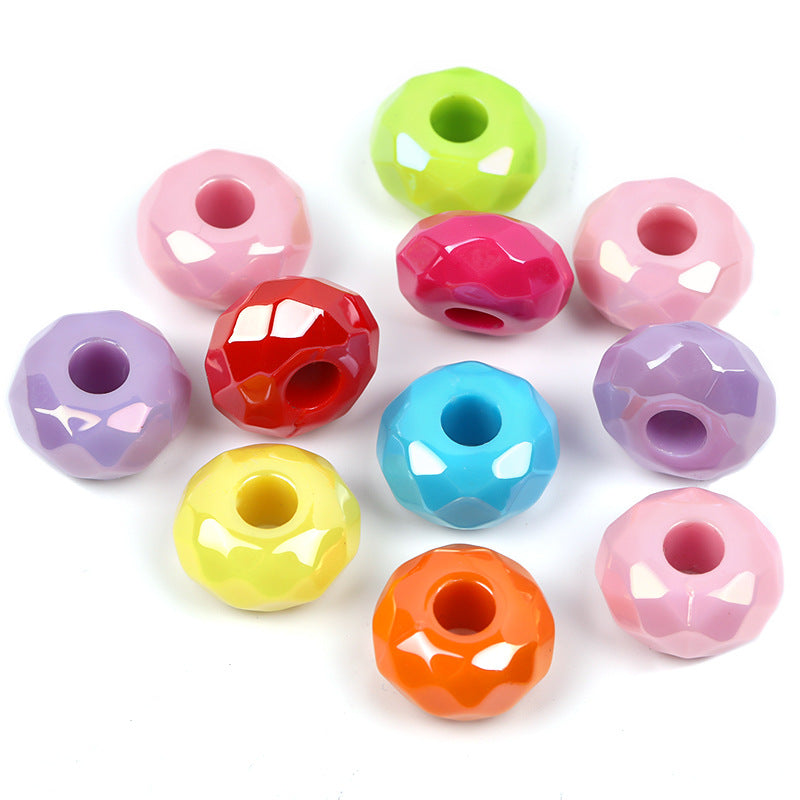 Wholesale 100pcs Solid Color Color Flat Round Plastic Beads