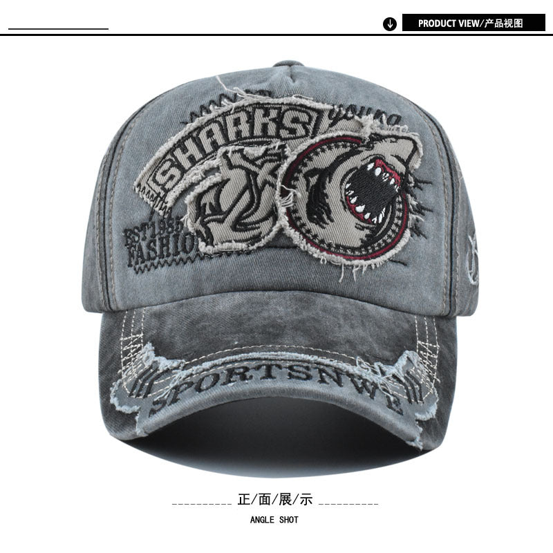 Wholesale  Shark Baseball Hat  Vintage Washed Cotton Cap