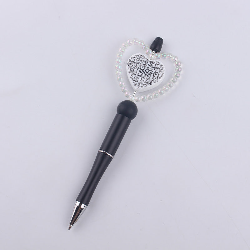 Wholesale creative cartoon love series silicone beaded pen  ballpoint pen
