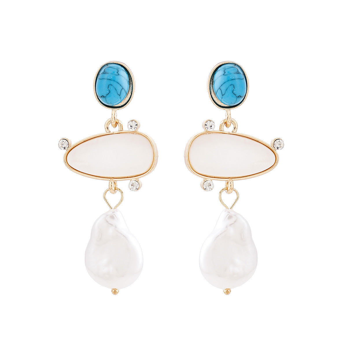 Wholesale Chic Eye Design Geometric Earrings,  Zinc Alloy Electroplated,  Women' s Fashion Accessory