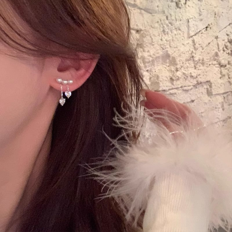 Wholesale Pearl Heart Light Luxury Earrings