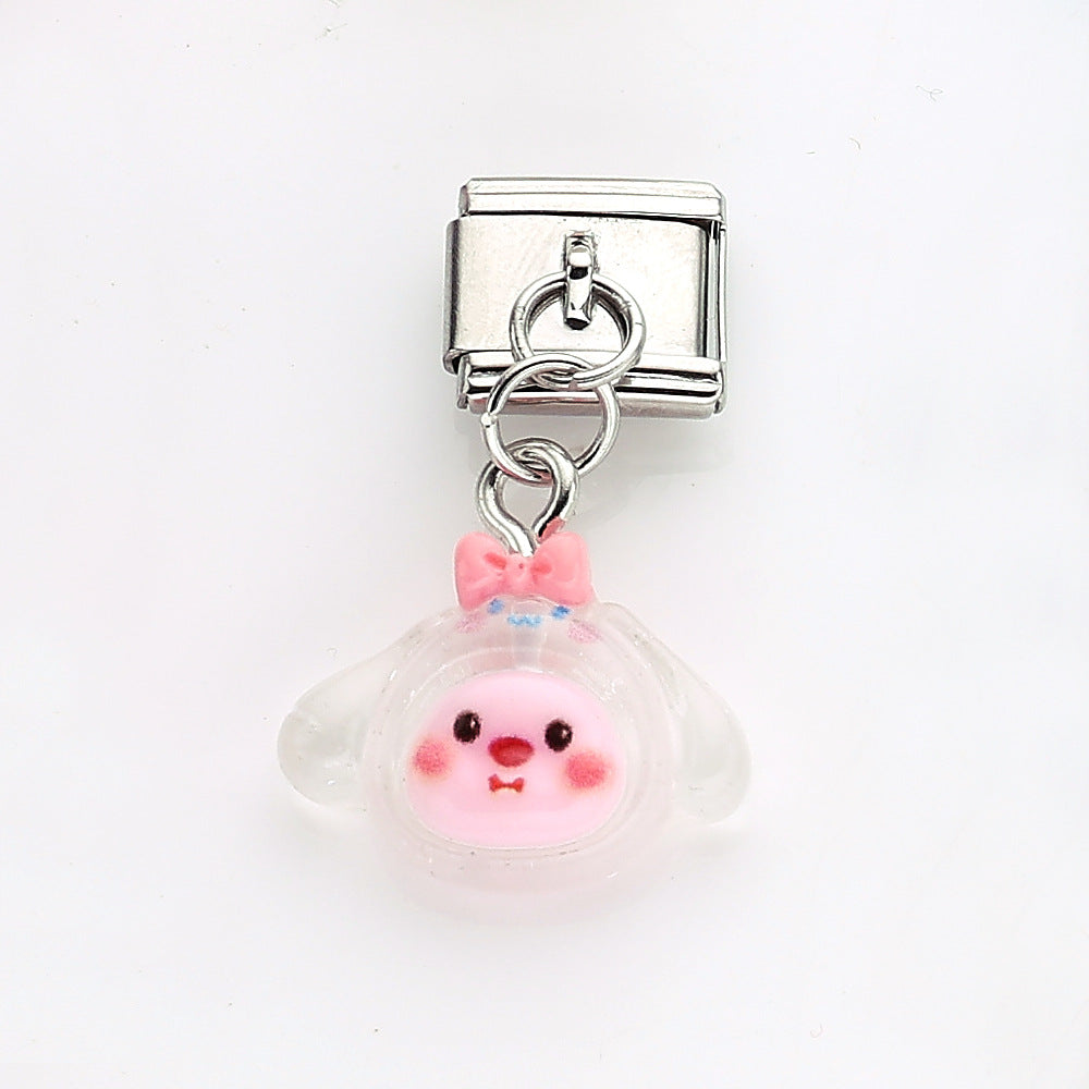 Wholesale 10pcs Italian Charm Bracelet 9mm DIY Splicing Cute Cartoon Stainless Steel Composable Bracelet ACCVIP