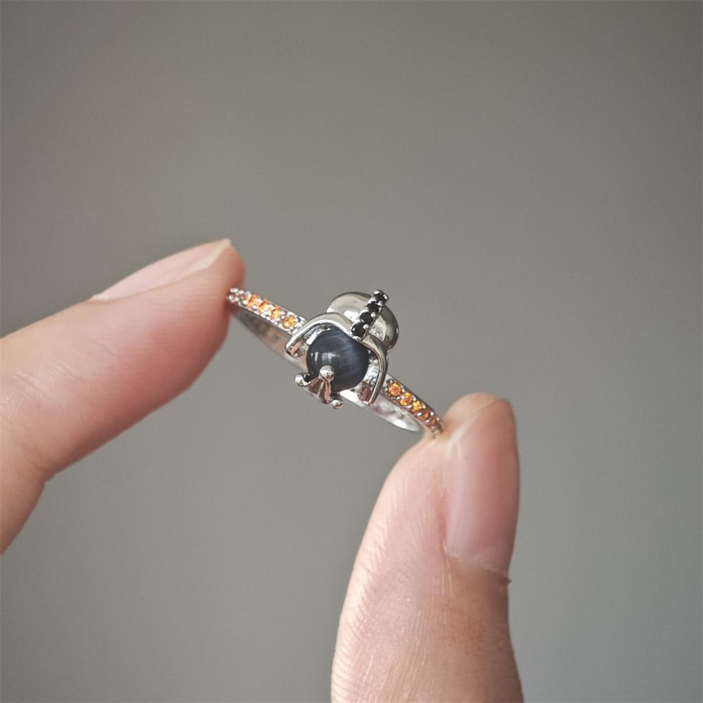 Wholesale  Cute Zircon Tree Man Helmet Samurai Ring
