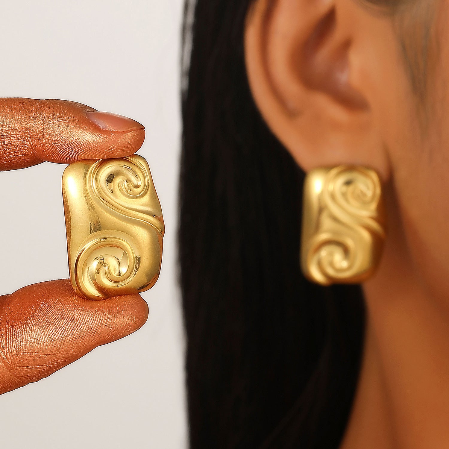 Wholesale Stainless Steel Electroplated Geometric Heart Sun Spiral Eye Earrings Stylish Women S Jewelry Accessory