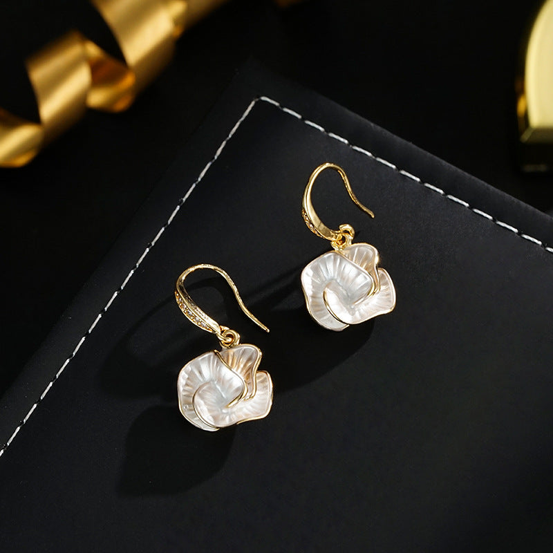 Wholesale Camellia Flower Earrings  Light Luxury Earrings