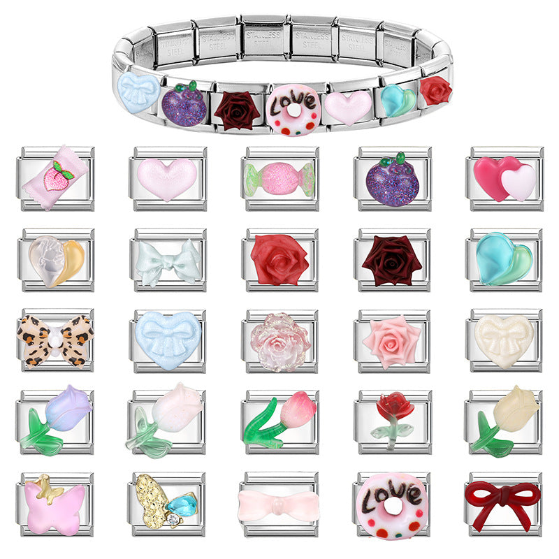 Wholesale Italian Charm Bracelet 9mm DIY Splicing Cute Creative Stainless Steel Composable Bracelet