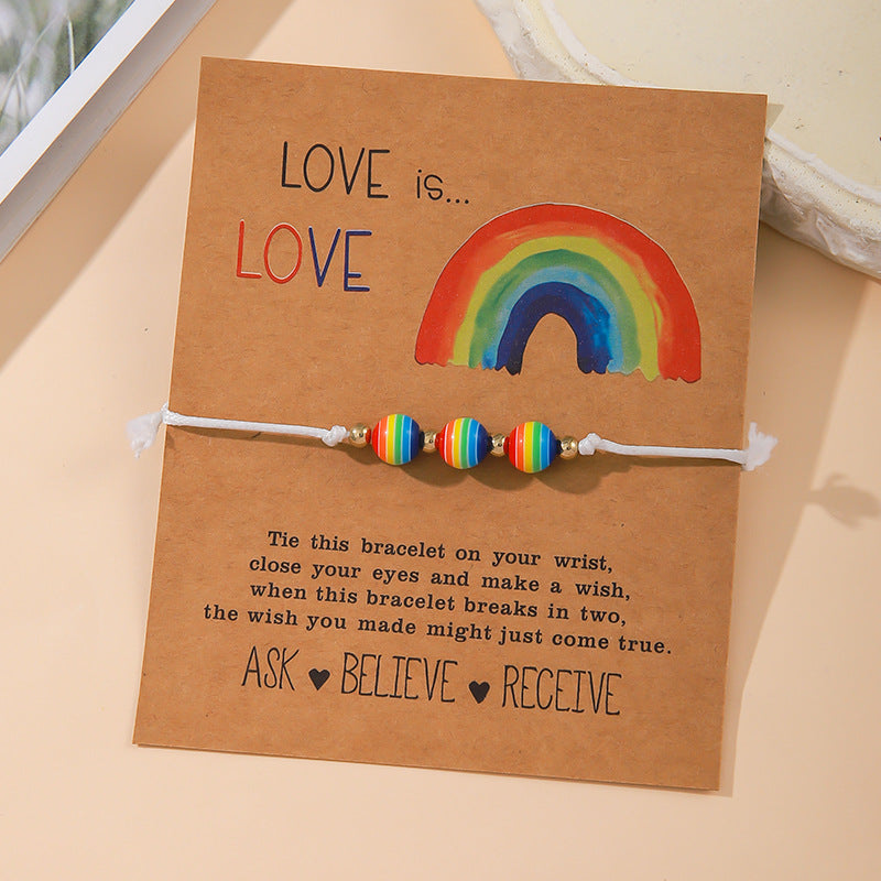 Wholesale  Colorful Rice Bead Bracelet Summer Rainbow