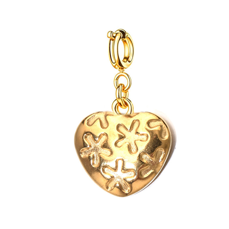 Wholesale Stainless Steel Color-Preserving DIY Heart  Charms