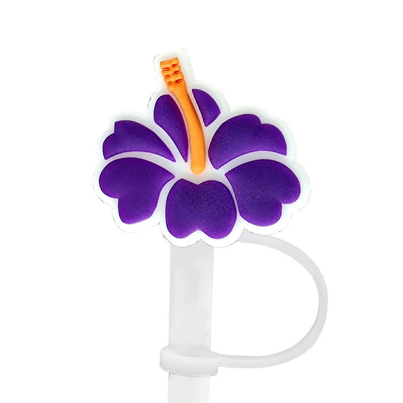 Wholesale 10PCS Puerto Rican 7-8mm Straw Tube Cap PVC Soft Rubber Dust Plugs Cute Straw Decorations ACC-SCR-KuaJ001