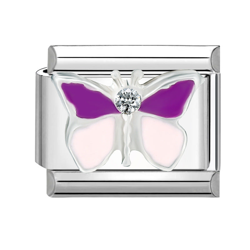 Wholesale Italian Charm Bracelet 9mm DIY Splicing Insect Series Stainless Steel Composable Bracelet