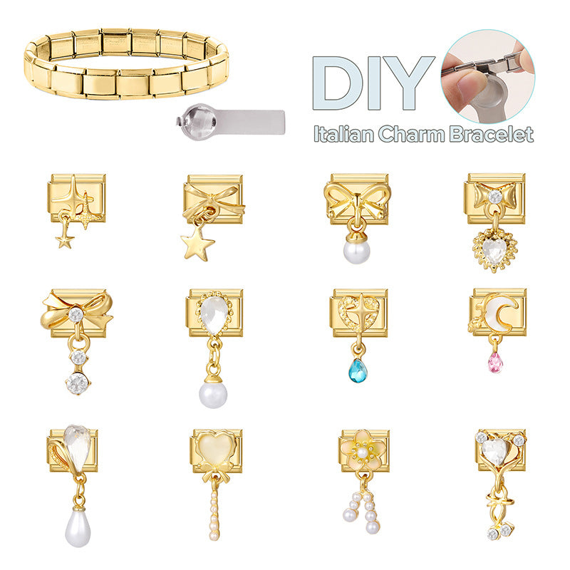 Wholesale 9mm Italian Charm Starter Bracelets DIY Pendant Style Stainless Steel Composable Bracelet