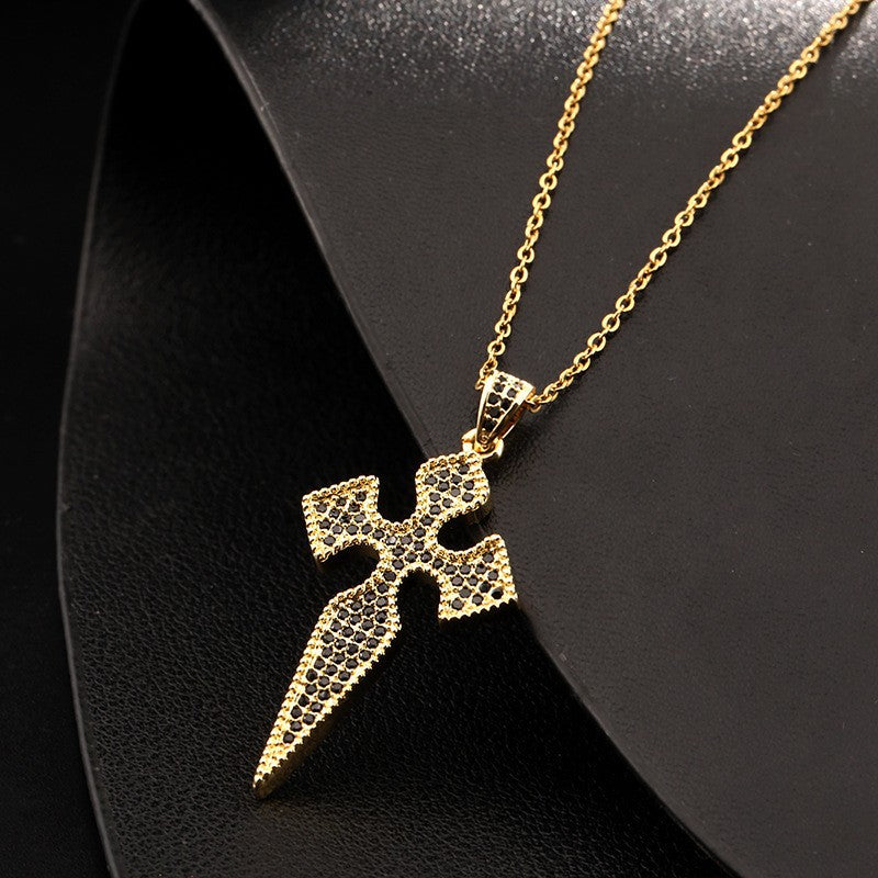 Wholesale Zircon Cross Pendant Necklaces Zircon Clavicle Chain ACC-NE-SY009