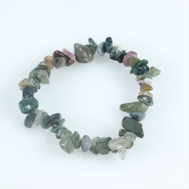 Wholesale Natural colorful gravel hand-woven elastic boho bracelet