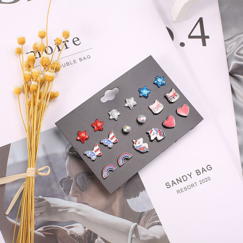 Wholesale Alloy 9 pairs/ set earrings set