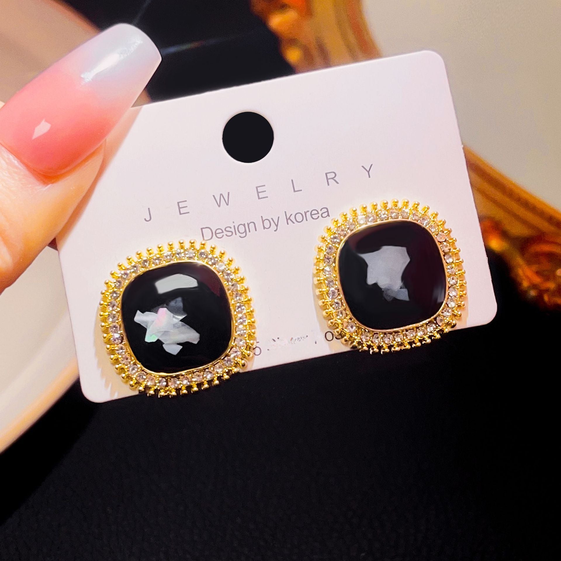 Wholesale Bow Diamond Moonstone Pearl Pendant Light Luxury Elegant Earrings