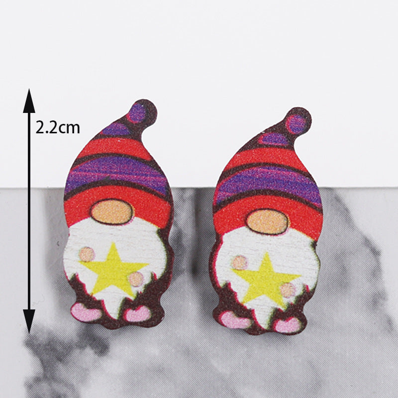 Wholesale  National Day USA dwarf Eagle rocket cute small ear studs wooden ear studs