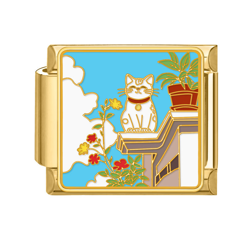 Wholesale DIY Modular Bracelet Stainless Steel Electroplated Gold Retro Fashion Jewelry Accessory