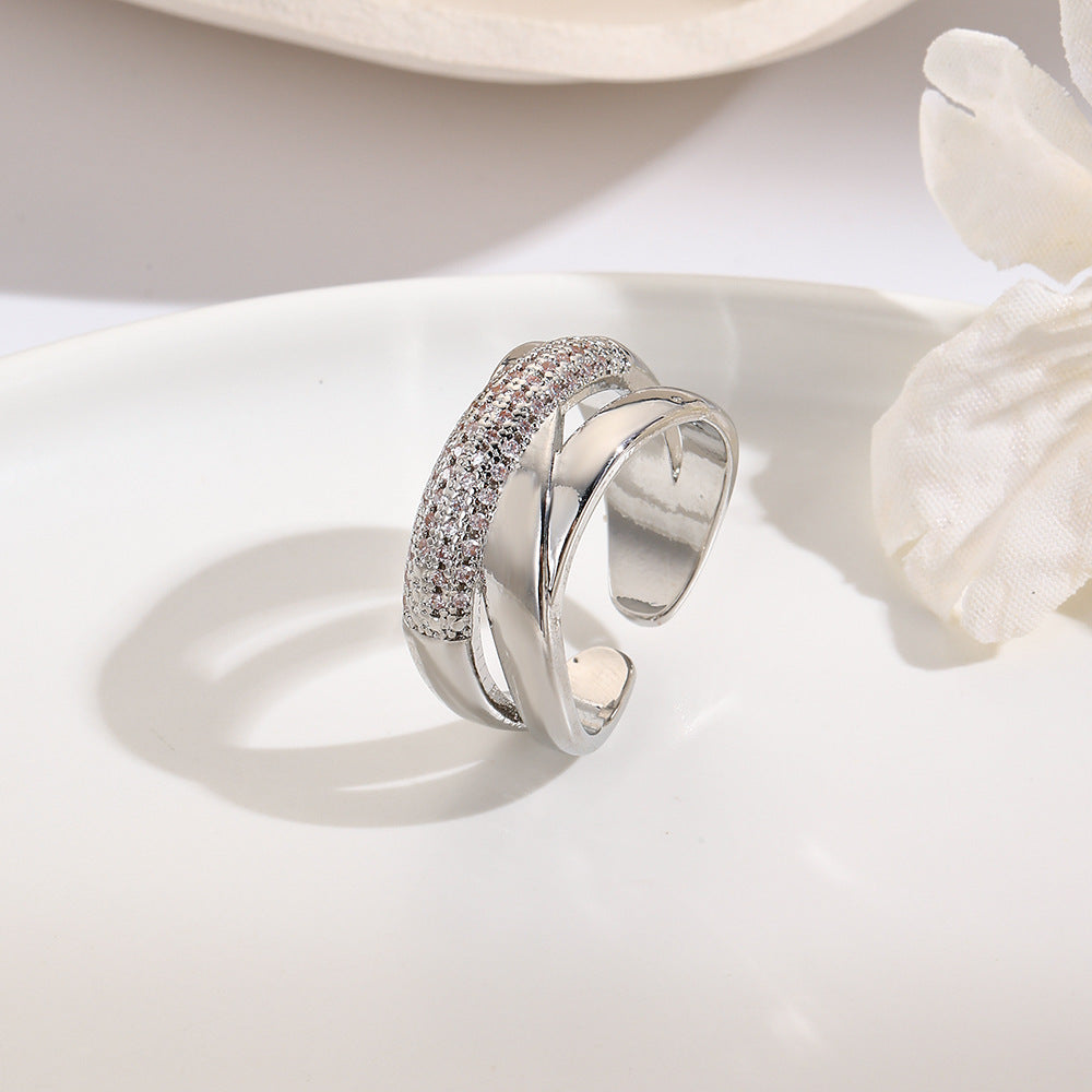 Wholesale Antique copper plated 18k cross open adjustable ring Adjustable rings