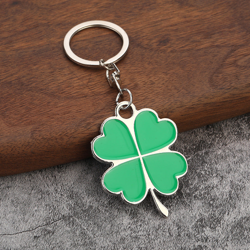 Wholesale Lucky Four Leaf Clover Metal Keychains ACC-KC-YuJia018