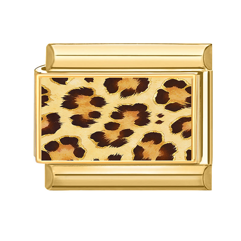 Wholesale Leopard Pattern DIY Modular Bracelet Accessories Alloy Plated Fashion Accessory for Boutique Resale