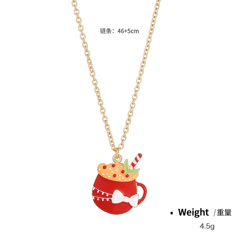 Wholesale Christmas Snowflake Oil Drop Necklace Combination Set ACC-NE-KJ005