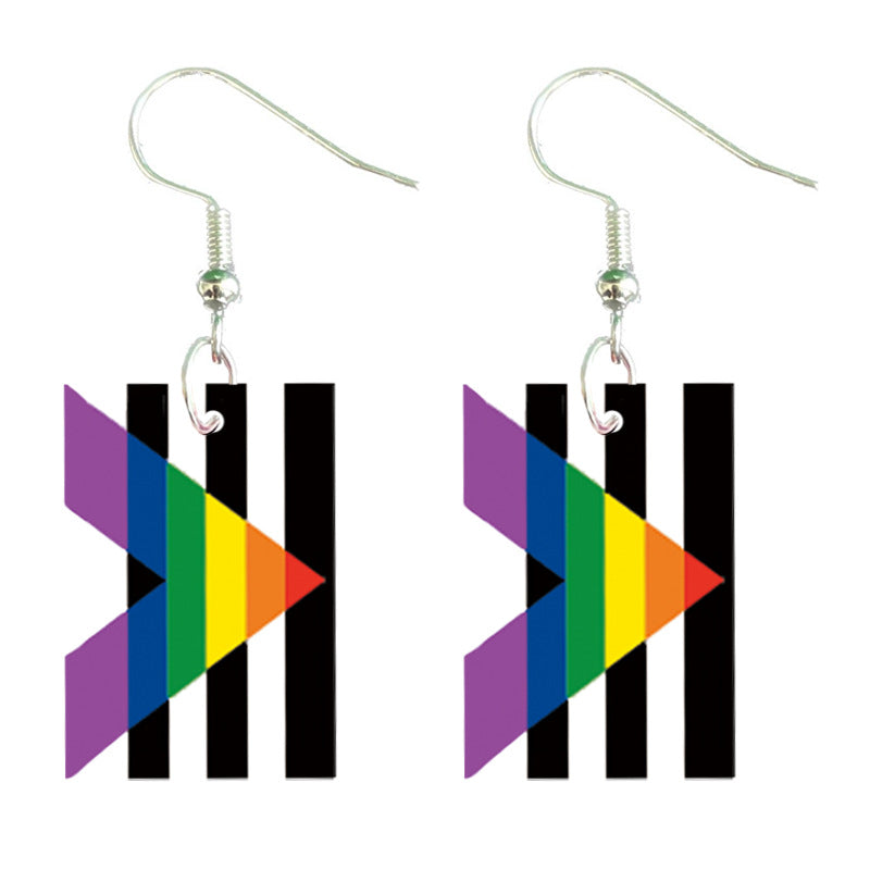 Wholesale Rainbow Love Earrings